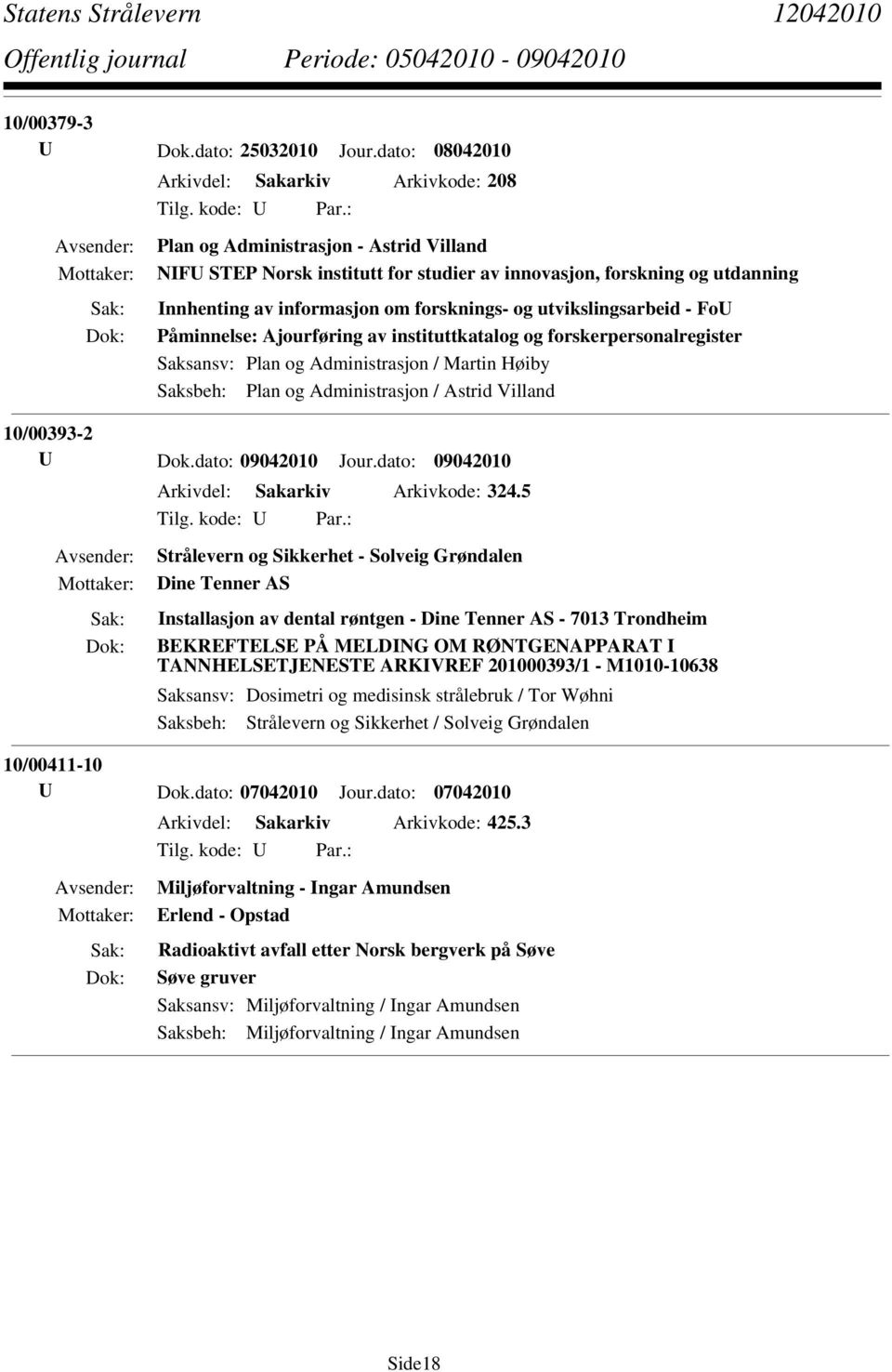 forsknings- og utvikslingsarbeid - FoU Påminnelse: Ajourføring av instituttkatalog og forskerpersonalregister Saksansv: Plan og Administrasjon / Martin Høiby Saksbeh: Plan og Administrasjon / Astrid