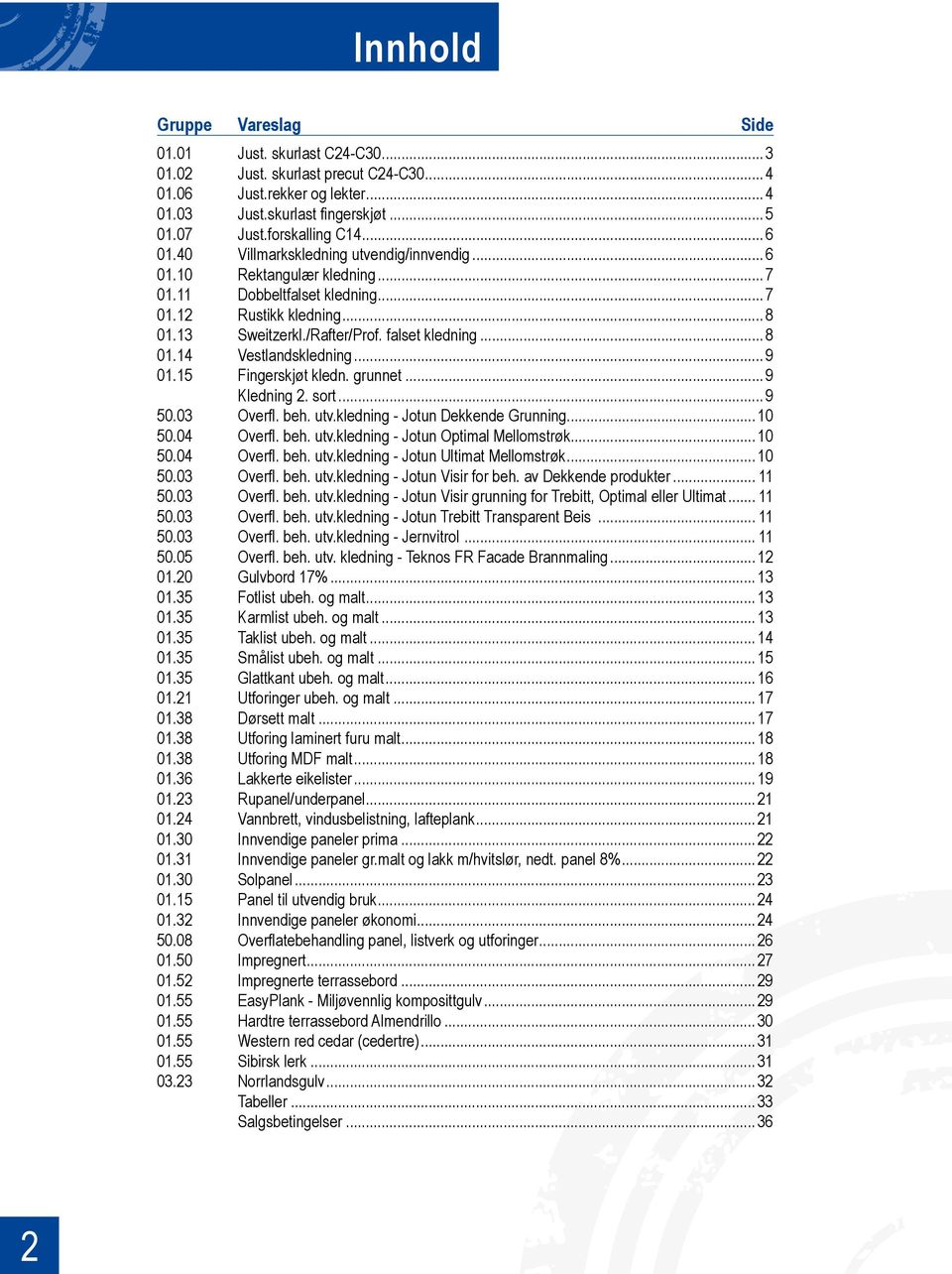 falset kledning... 8 01.14 Vestlandskledning... 9 01.15 Fingerskjøt kledn. grunnet... 9 Kledning 2. sort... 9 50.03 Overfl. beh. utv.kledning - Jotun Dekkende Grunning... 10 50.04 Overfl. beh. utv.kledning - Jotun Optimal Mellomstrøk.