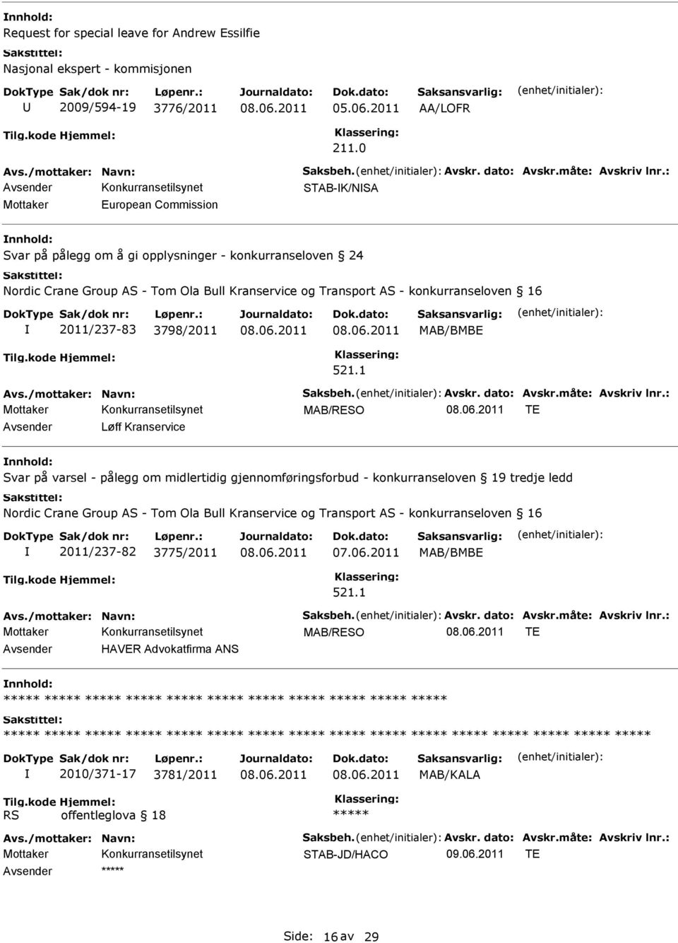 konkurranseloven 16 2011/237-83 3798/2011 521.