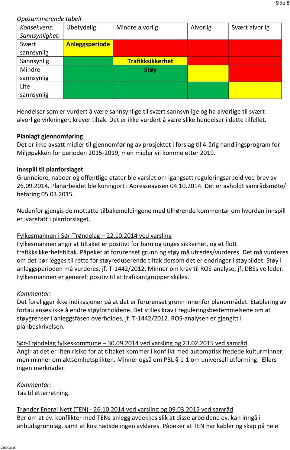 Det er ikke vurdert å være slike hendelser i dette tilfellet.