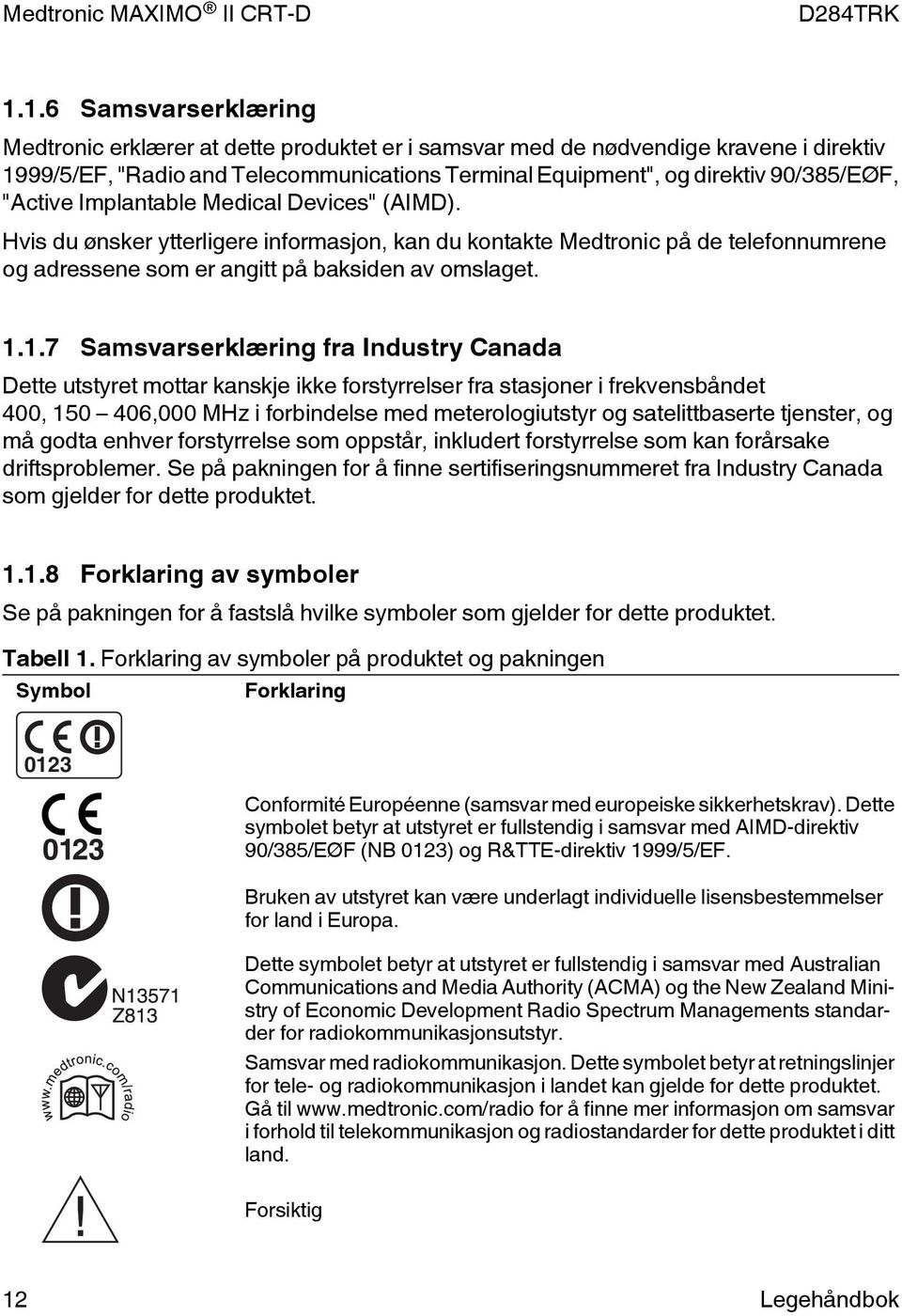 1.7 Samsvarserklæring fra Industry Canada Dette utstyret mottar kanskje ikke forstyrrelser fra stasjoner i frekvensbåndet 400, 150 406,000 MHz i forbindelse med meterologiutstyr og satelittbaserte