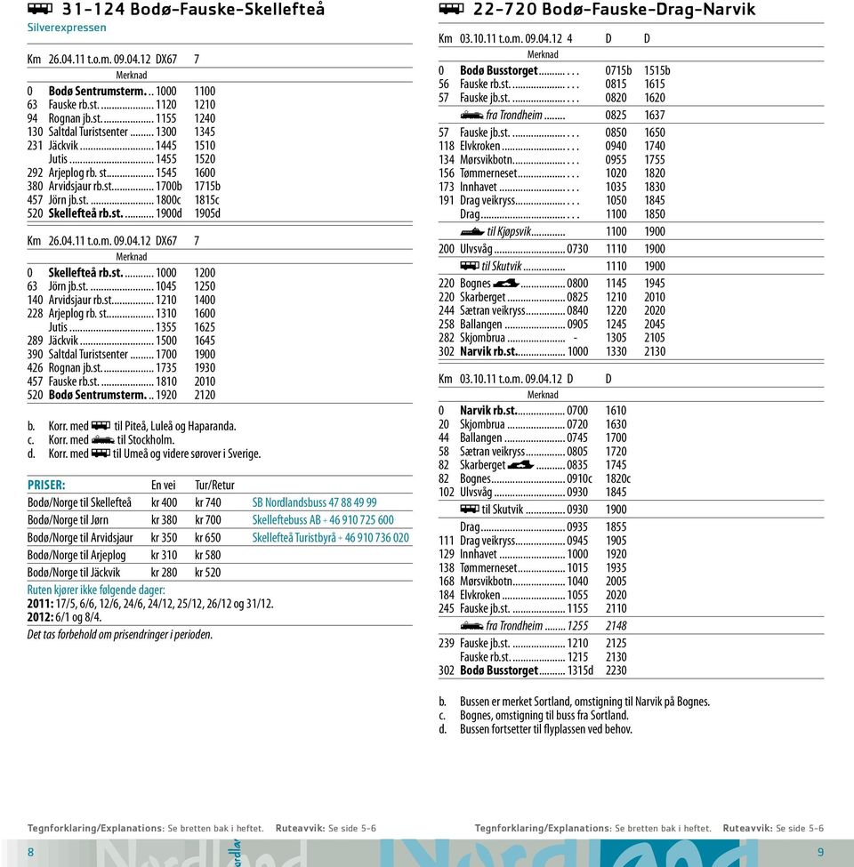 04.11 t.o.m. 09.04.12 DX67 7 Merknad 0 Skellefteå rb.st... 1000 1200 63 Jörn jb.st... 1045 1250 140 Arvidsjaur rb.st... 1210 1400 228 Arjeplog rb. st... 1310 1600 Jutis... 1355 1625 289 Jäckvik.