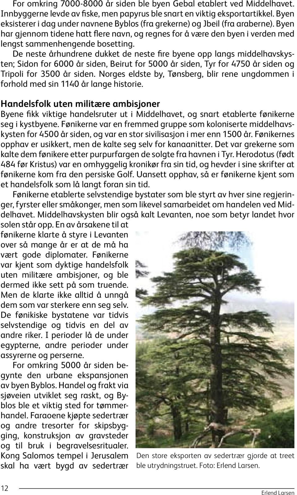 De neste århundrene dukket de neste fire byene opp langs middelhavskysten; Sidon for 6000 år siden, Beirut for 5000 år siden, Tyr for 4750 år siden og Tripoli for 3500 år siden.