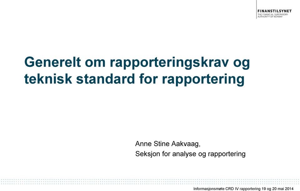 rapportering Anne Stine