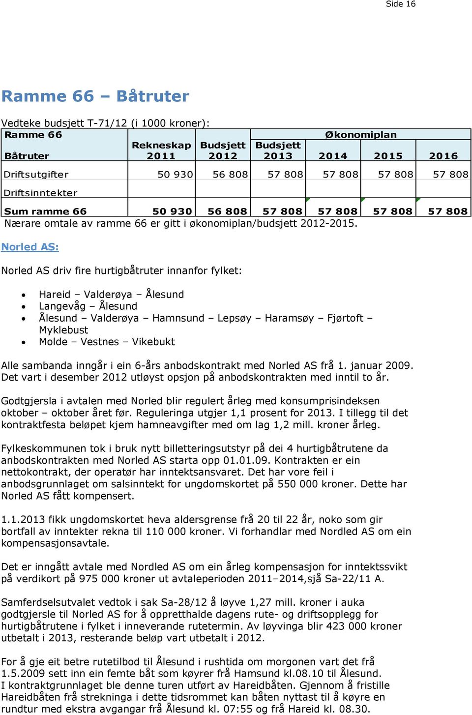 Norled AS: Norled AS driv fire hurtigbåtruter innanfor fylket: Hareid Valderøya Ålesund Langevåg Ålesund Ålesund Valderøya Hamnsund Lepsøy Haramsøy Fjørtoft Myklebust Molde Vestnes Vikebukt Alle