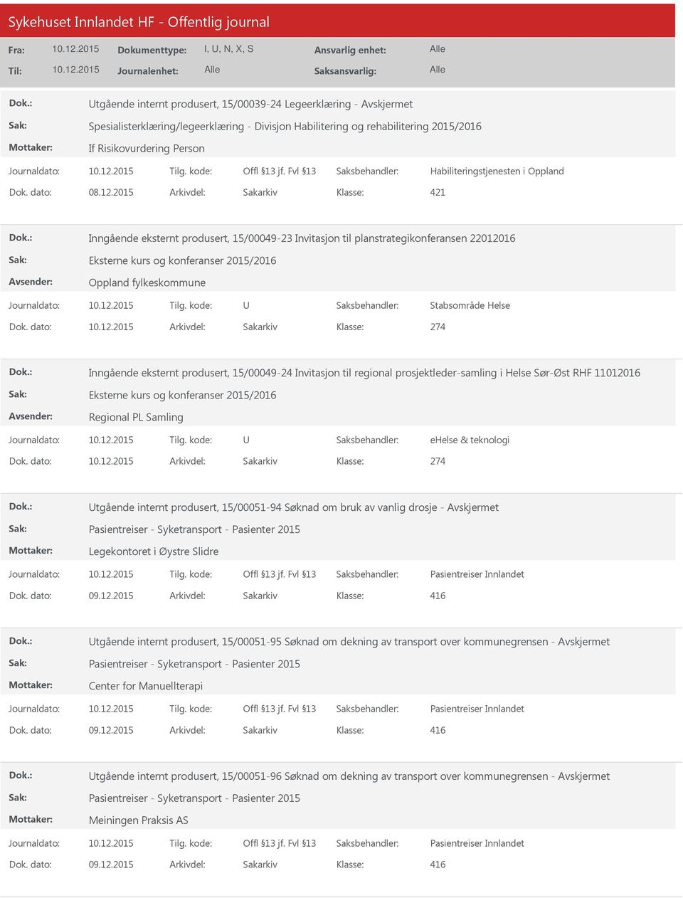 2015 Arkivdel: Sakarkiv 421 Inngående eksternt produsert, 15/00049-23 Invitasjon til planstrategikonferansen 22012016 Eksterne kurs og konferanser 2015/2016 Oppland fylkeskommune Stabsområde Helse