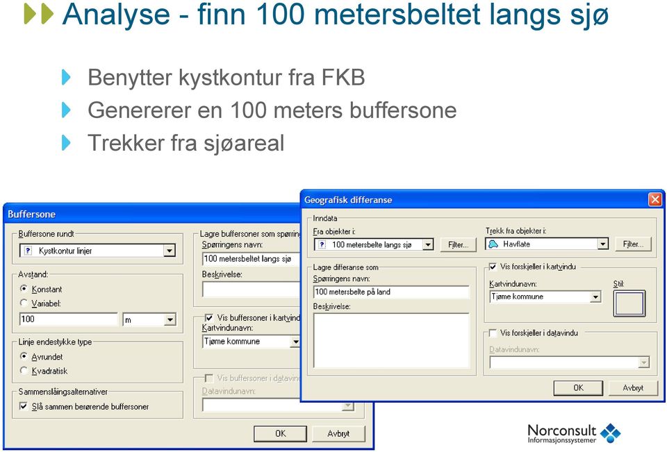 fra FKB Genererer en 100 meters