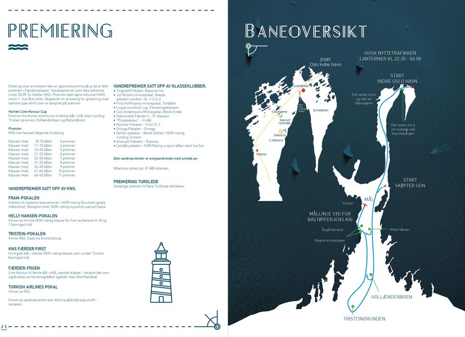 Skipperen er ansvarlig for gravering med samme type skrift som er benyttet på premien.