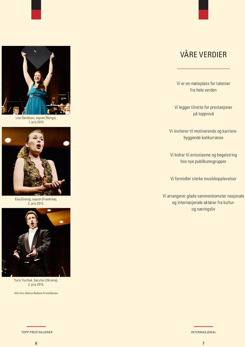 og begeistring hos nye publikumsgrupper Vi formidler sterke musikkopplevelser Elsa Dreisig, sopran (Frankrike), 2. pris 2015.