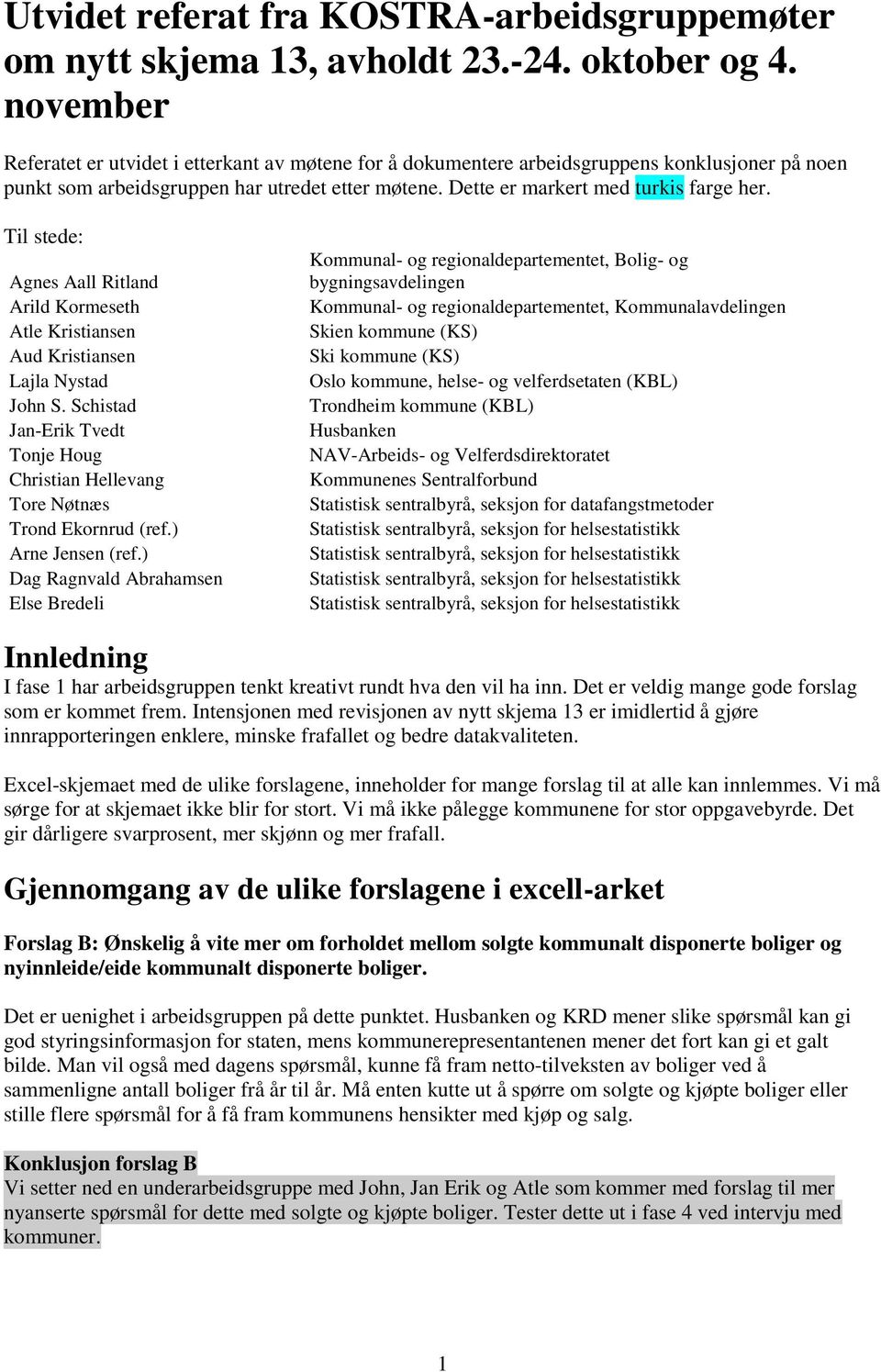 Til stede: Agnes Aall Ritland Arild Kormeseth Atle Kristiansen Aud Kristiansen Lajla Nystad John S. Schistad Jan-Erik Tvedt Tonje Houg Christian Hellevang Tore Nøtnæs Trond Ekornrud (ref.