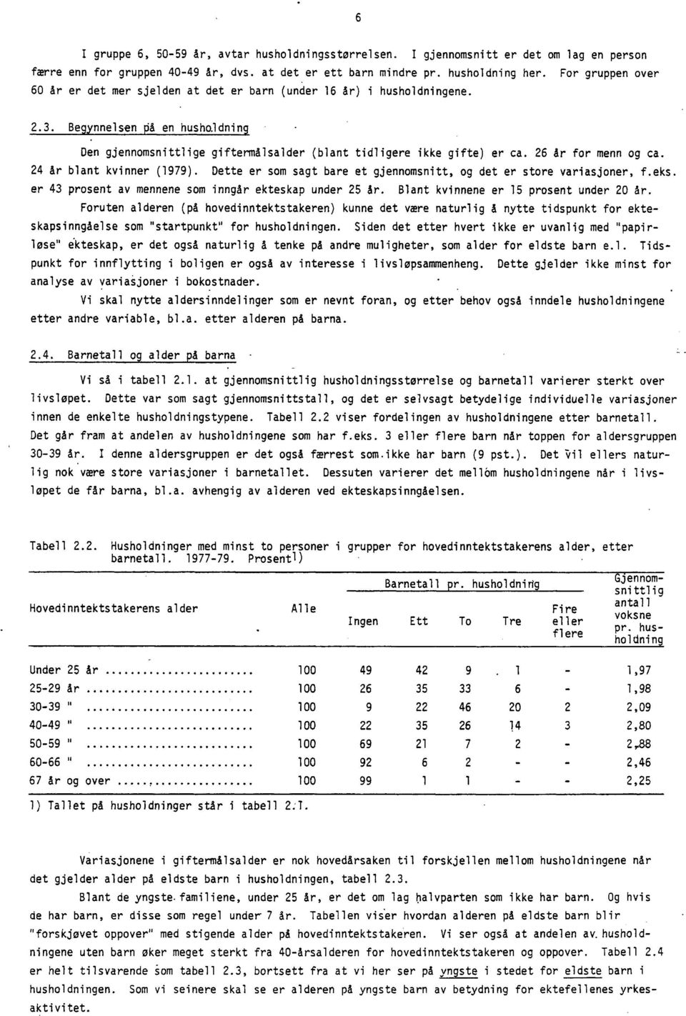 26 år for menn og ca. 24 år blant kvinner (1979). Dette er som sagt bare et gjennomsnitt, og det er store variasjoner, f.eks. er 43 prosent av mennene som inngår ekteskap under 25 år.