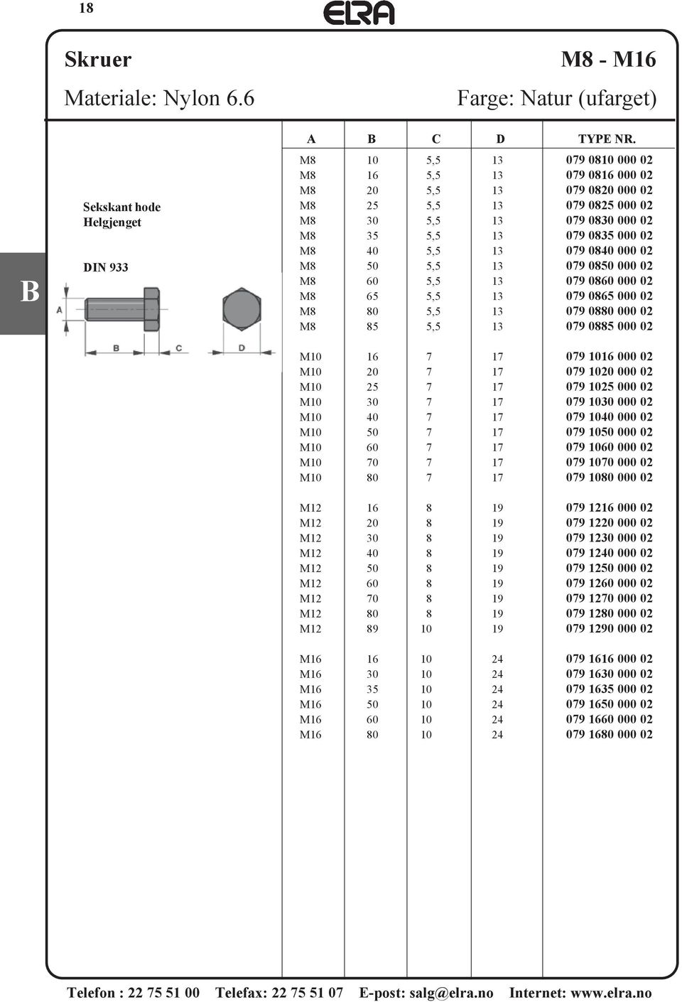 02 M8 50 5,5 13 079 0850 000 02 M8 60 5,5 13 079 0860 000 02 M8 65 5,5 13 079 0865 000 02 M8 80 5,5 13 079 0880 000 02 M8 85 5,5 13 079 0885 000 02 M10 16 7 17 079 1016 000 02 M10 20 7 17 079 1020