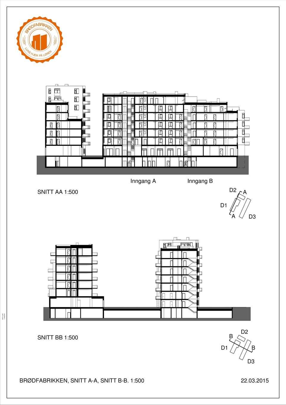 B D2 A D1 A D3 SNITT BB 1:500 D1 B D2 B D3