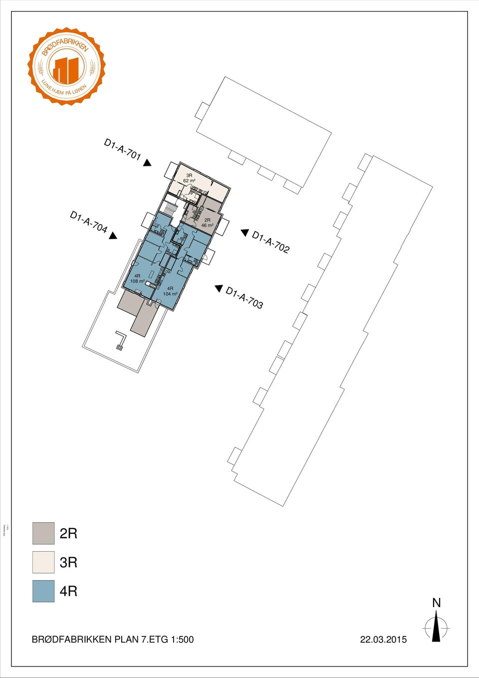 D1-A-704 2R 46 m² 4R 108 m² 4R 104 m²