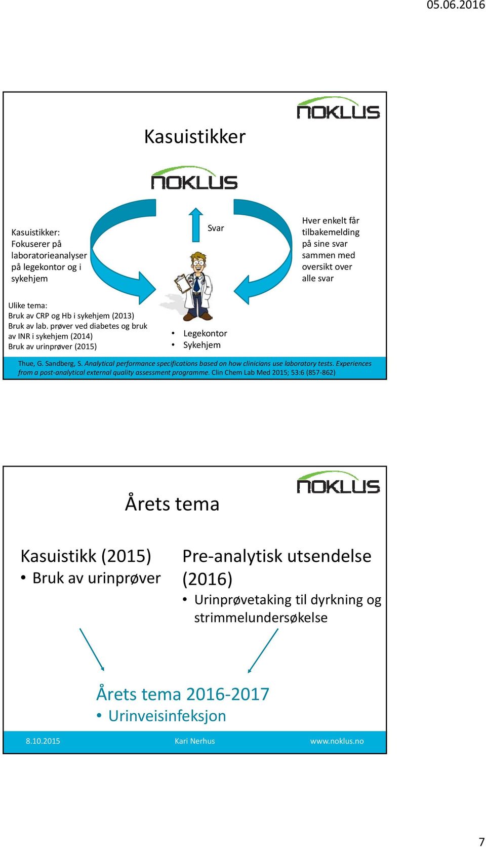 Analytical performance specifications based on how clinicians use laboratory tests. Experiences from a post analytical external quality assessment programme.