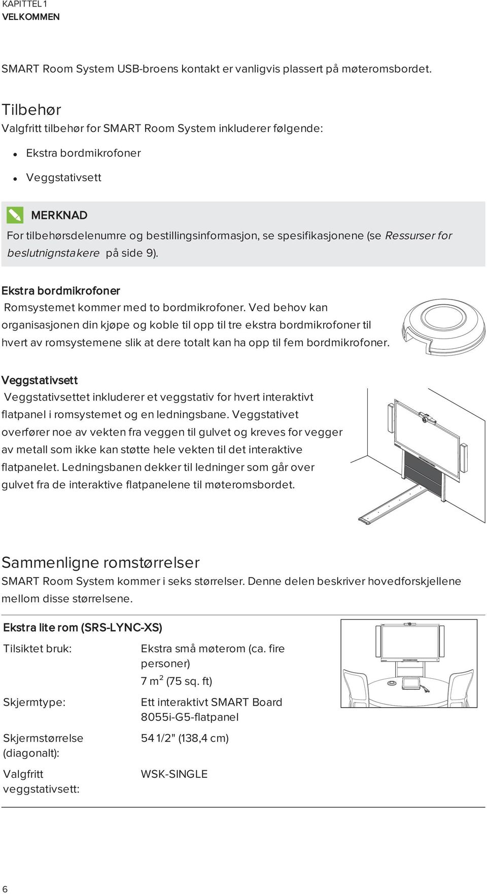 for beslutnignstakere på side 9). Ekstra bordmikrofoner Romsystemet kommer med to bordmikrofoner.