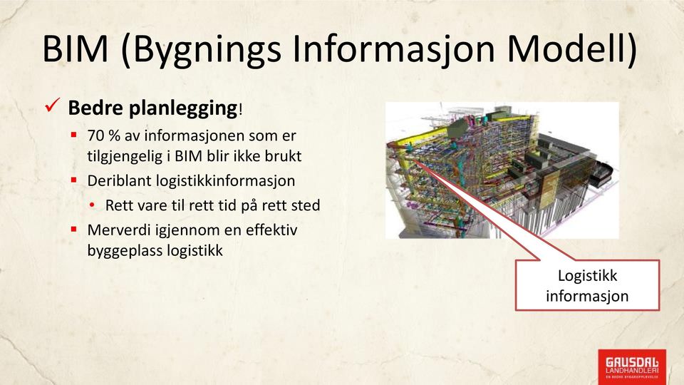 Deriblant logistikkinformasjon Rett vare til rett tid på rett