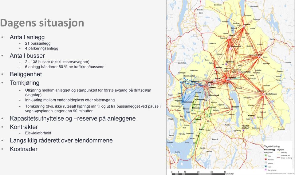 avgang på driftsdøgn (vognløp) - Innkjøring mellom endeholdeplass etter sisteavgang - Tomkjøring (dvs.