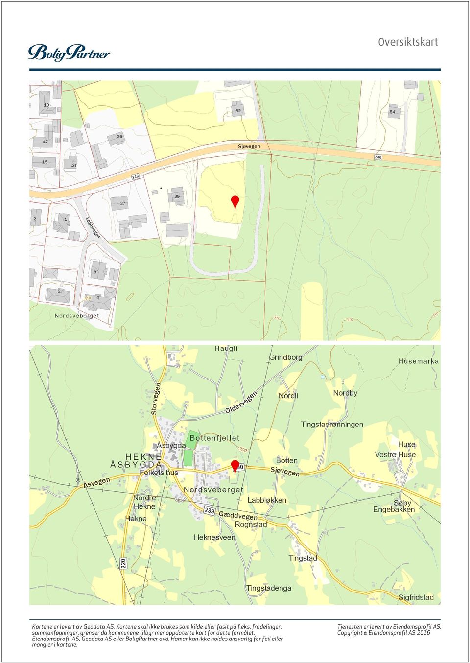 formålet. Eiendomsprofil AS, Geodata AS eller BoligPartner avd.