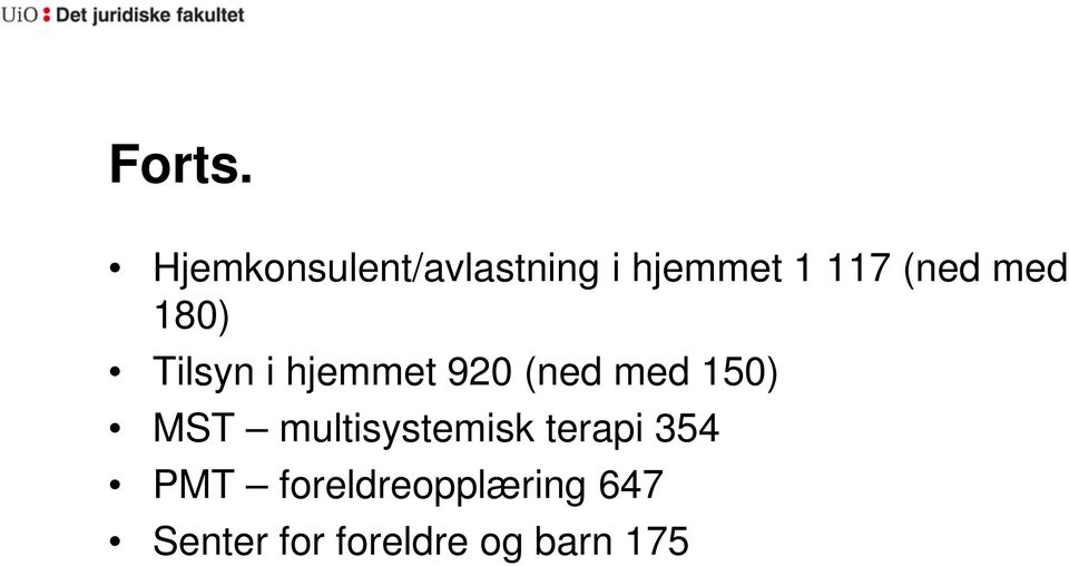 med 180) Tilsyn i hjemmet 920 (ned med 150)