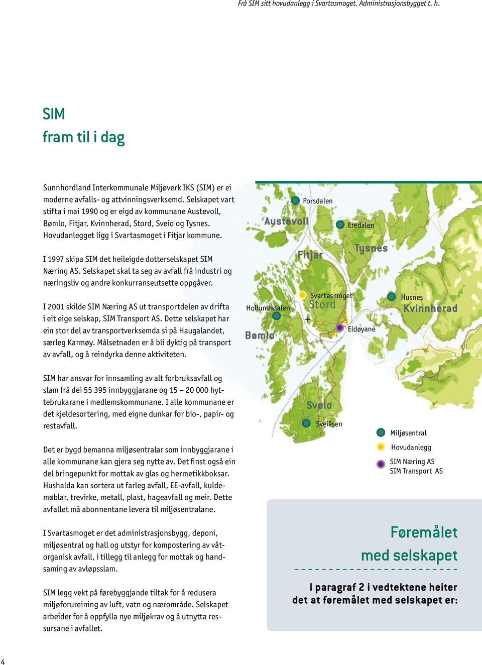 Porsdalen Eredalen I 1997 skipa SIM det heileigde dotterselskapet SIM Næring AS. Selskapet skal ta seg av avfall frå industri og næringsliv og andre konkurranseutsette oppgåver.