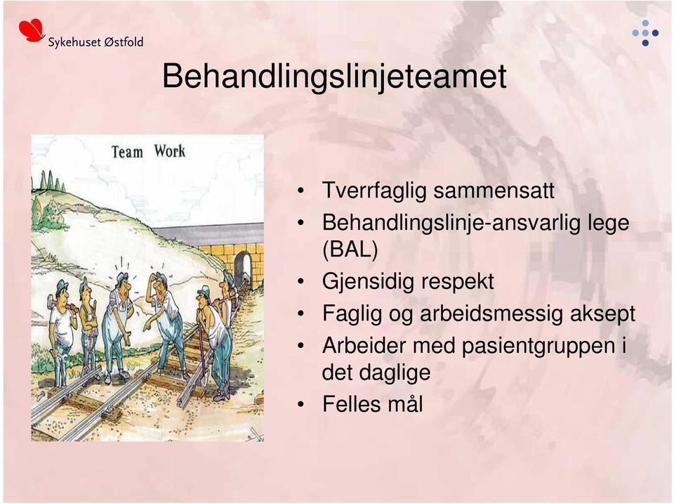 Gjensidig respekt Faglig og arbeidsmessig