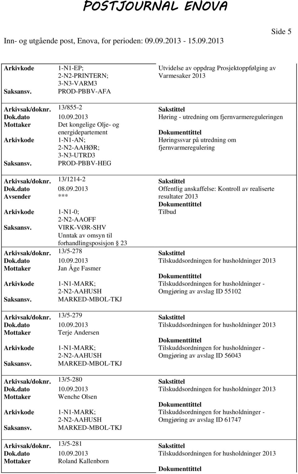 Arkivsak/doknr. 13/1214-2 Sakstittel Dok.dato 08.09.