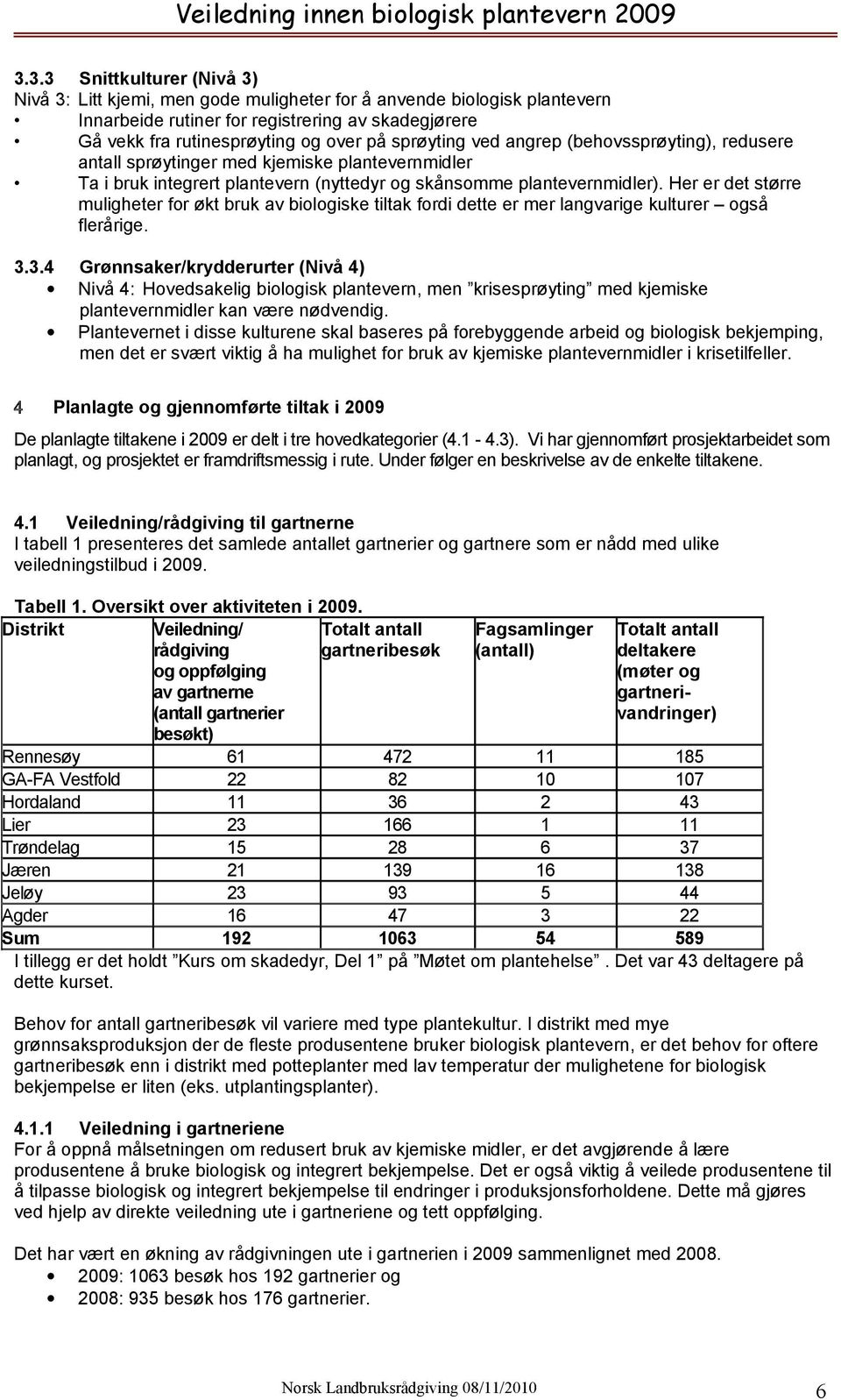 Her er det større muligheter for økt bruk av biologiske tiltak fordi dette er mer langvarige kulturer også flerårige. 3.