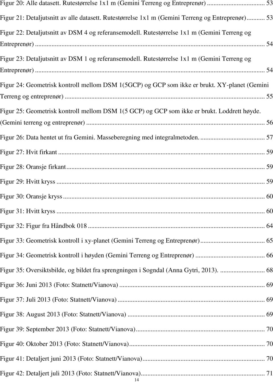 .. 54 Figur 24: Geometrisk kontroll mellom DSM 1(5GCP) og GCP som ikke er brukt. XY-planet (Gemini Terreng og entreprenør).