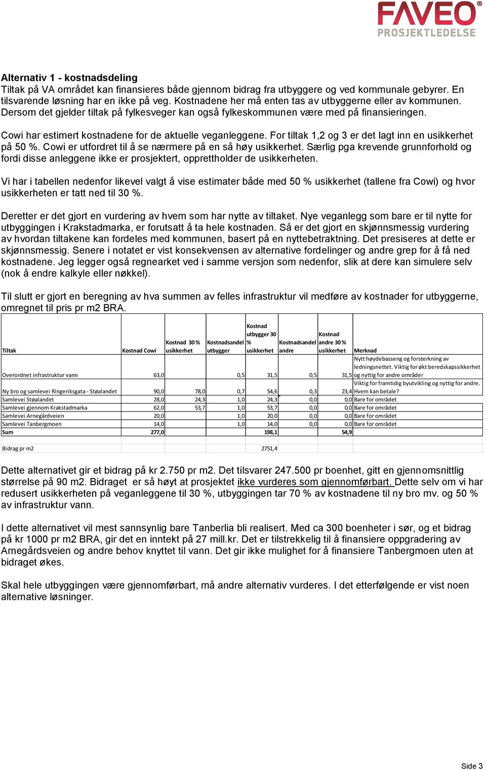 Cowi er utfordret til å se nærmere på en så høy. Særlig pga krevende grunnforhold og fordi disse anleggene ikke er prosjektert, opprettholder de en.