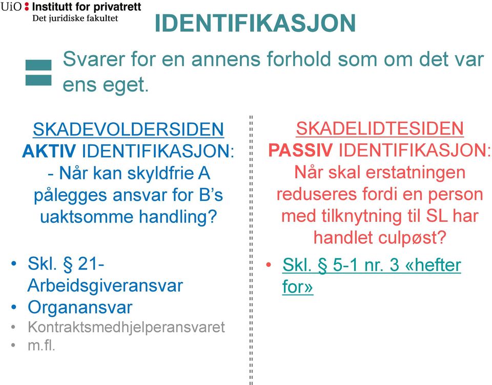 handling? Skl. 21- Arbeidsgiveransvar Organansvar Kontraktsmedhjelperansvaret m.fl.