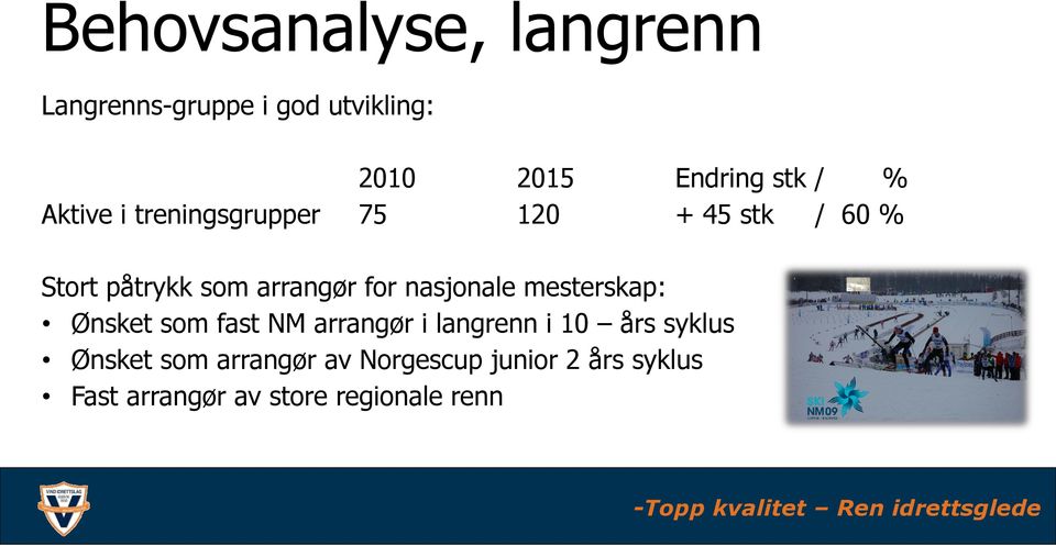 nasjonale mesterskap: Ønsket som fast NM arrangør i langrenn i 10 års syklus