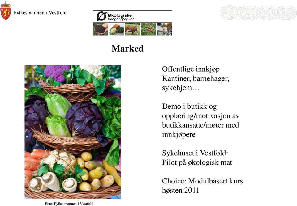 med innkjøpere Sykehuset i Vestfold: Pilot på økologisk mat