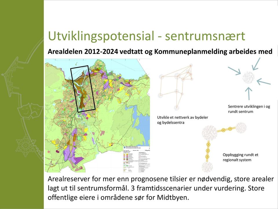 rundt et regionalt system Arealreserver for mer enn prognosene tilsier er nødvendig, store arealer