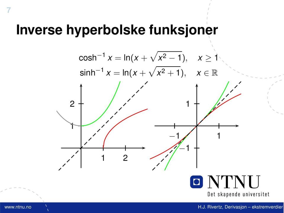 ln(x + x 2 ), x sinh x