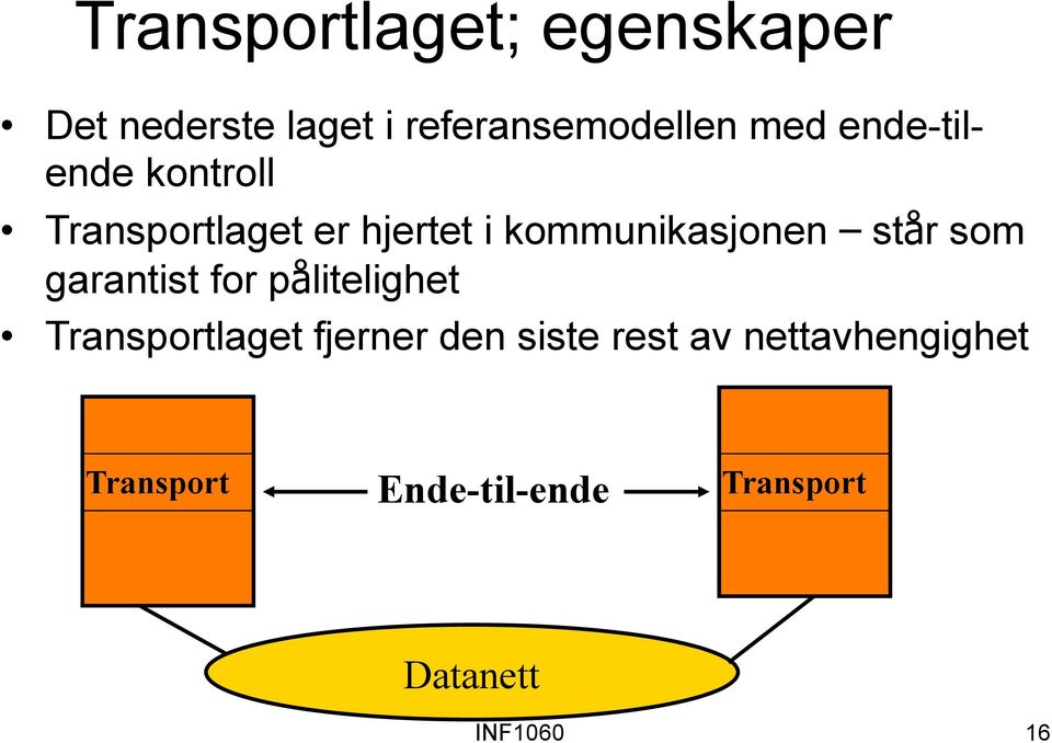 som garantist for pålitelighet Transportlaget fjerner den siste rest