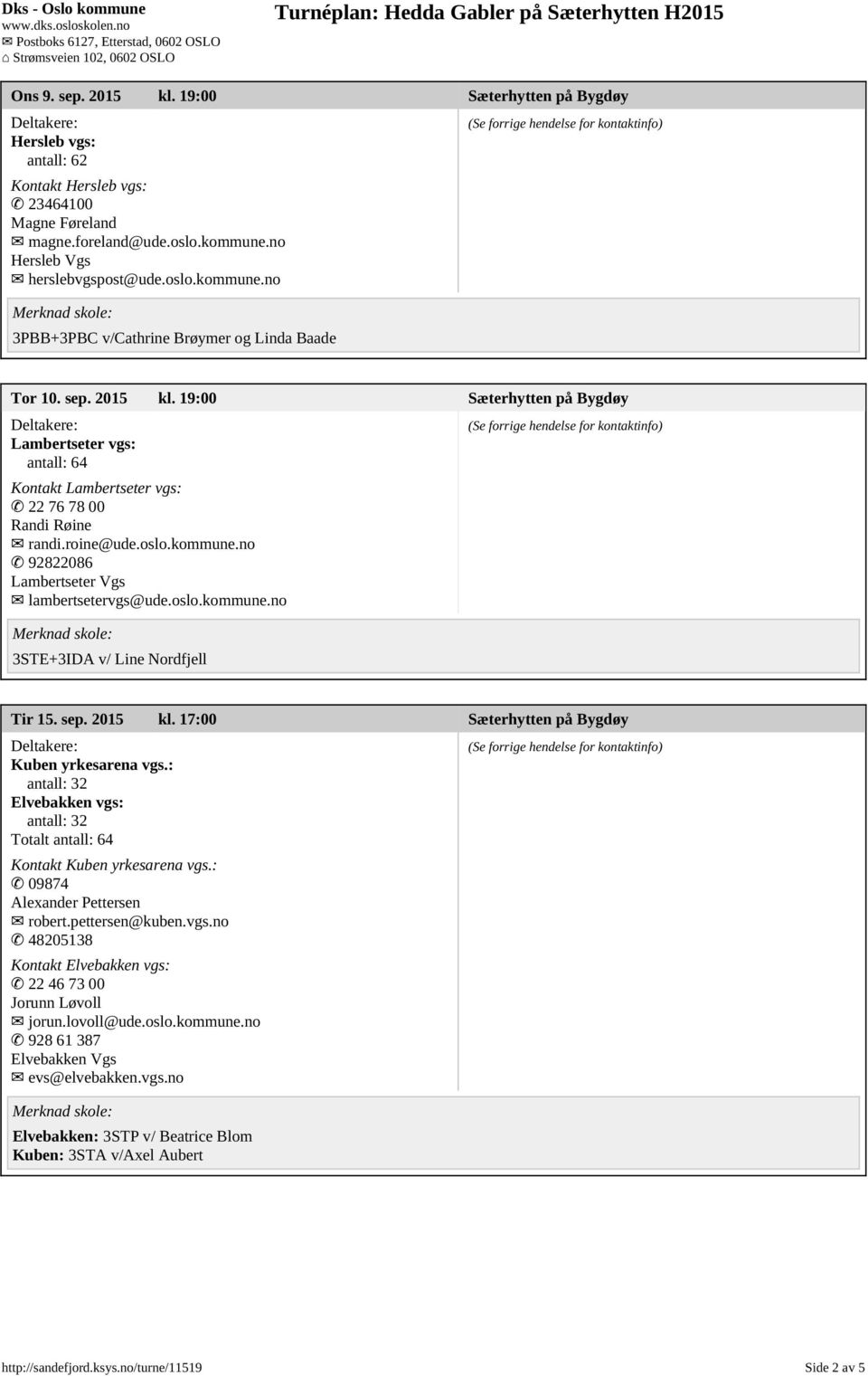 19:00 Sæterhytten på Bygdøy Lambertseter vgs: antall: 64 Kontakt Lambertseter vgs: 22 76 78 00 Randi Røine randi.roine@ude.oslo.kommune.no 92822086 Lambertseter Vgs lambertsetervgs@ude.oslo.kommune.no 3STE+3IDA v/ Line Nordfjell Tir 15.