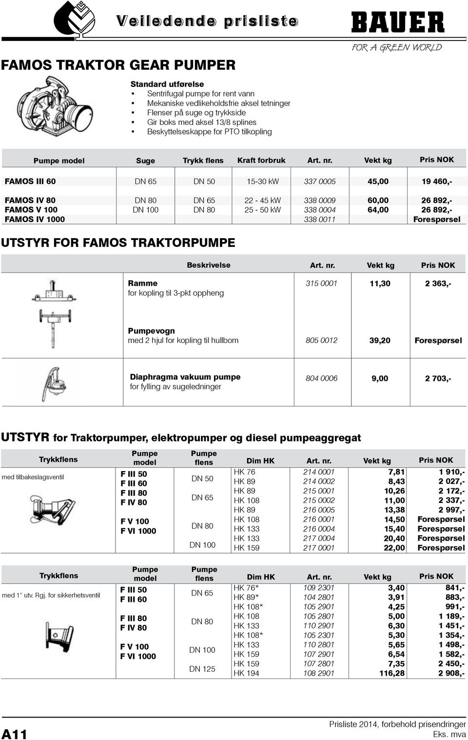 Mekaniske vedlikeholdsfrie aksel tetninger 2 bar for alle andre dimmensjoner. Flenser på suge og trykkside Prøvetrykk: S77 KULE,5 med ganger slangerille arbeidstrykket.