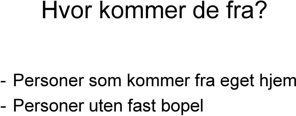 kommer fra eget hjem