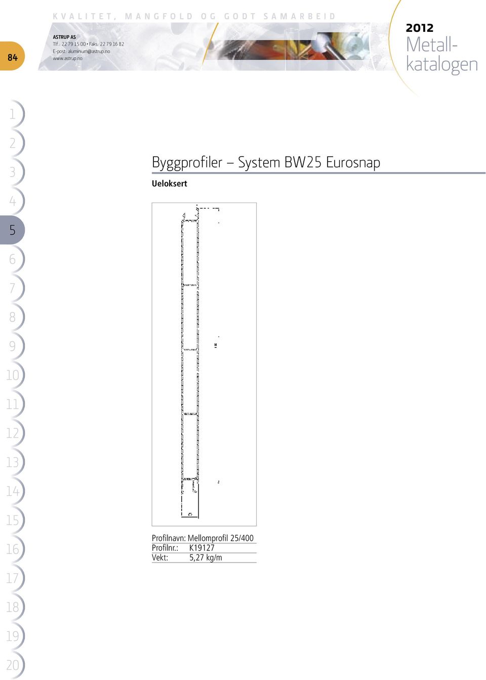 : 00 Faks: 0 0 Byggprofiler System BW