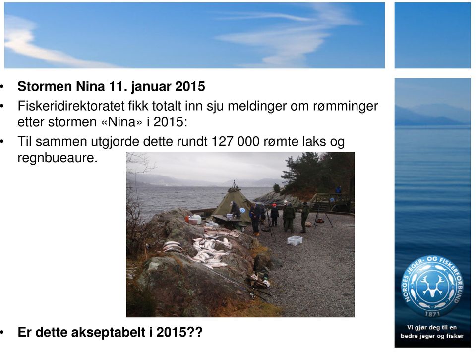 meldinger om rømminger etter stormen «Nina» i 2015: