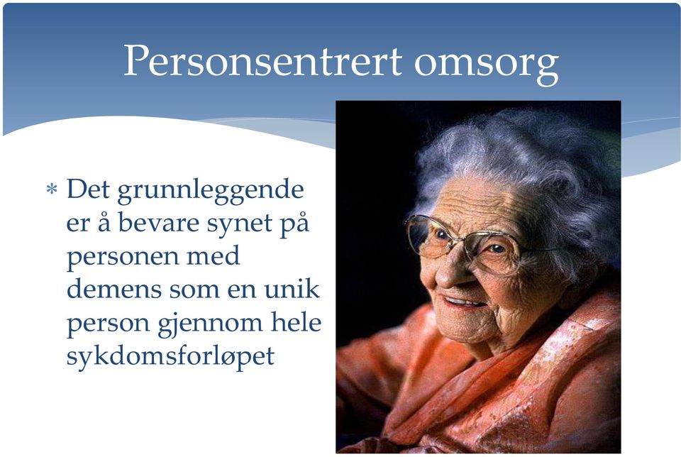 på personen med demens som en