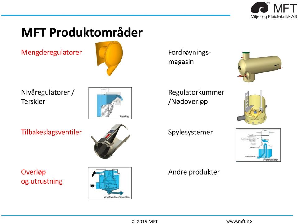 Terskler Regulatorkummer /Nødoverløp