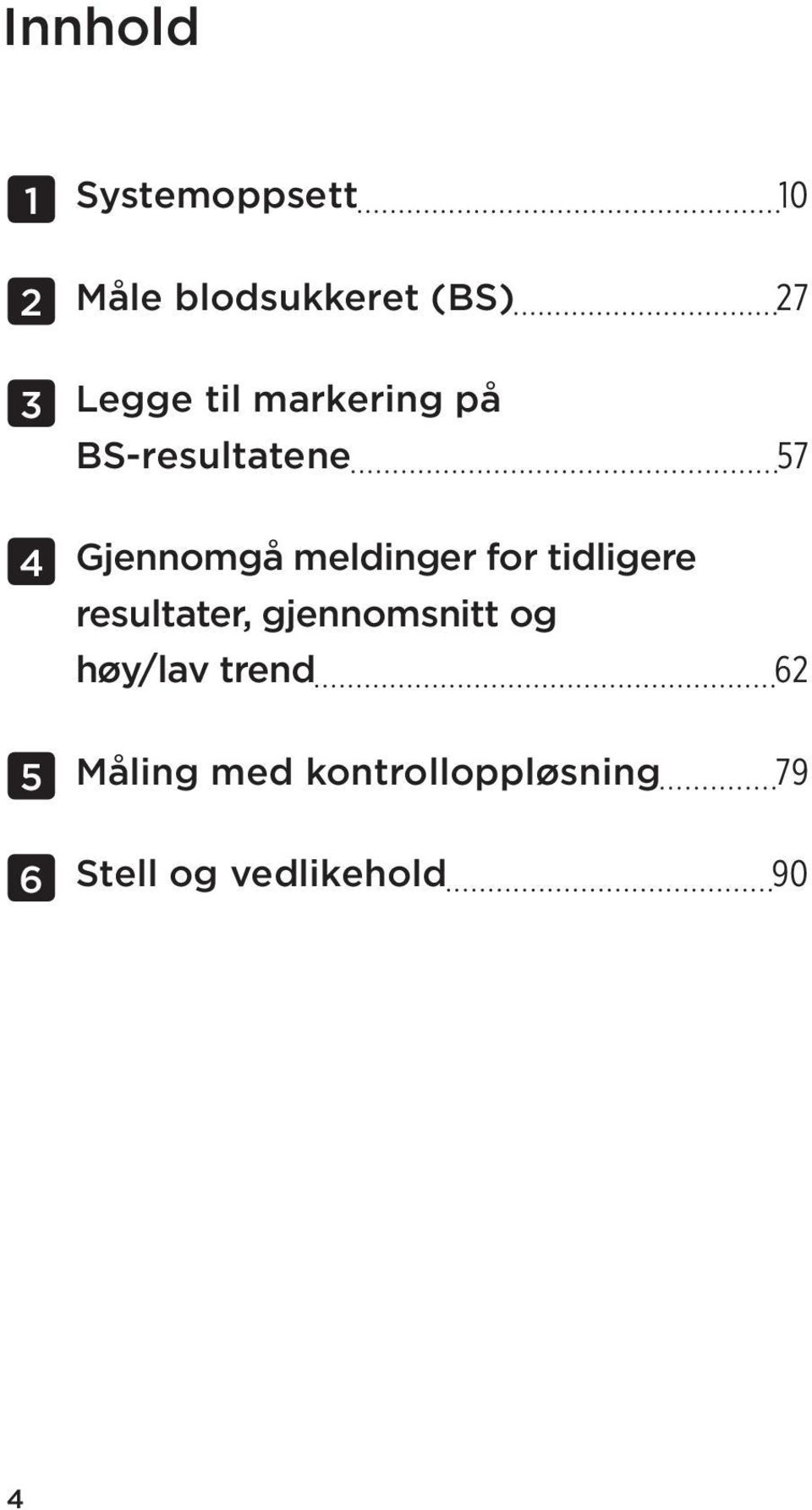 meldinger for tidligere resultater, gjennomsnitt og høy/lav