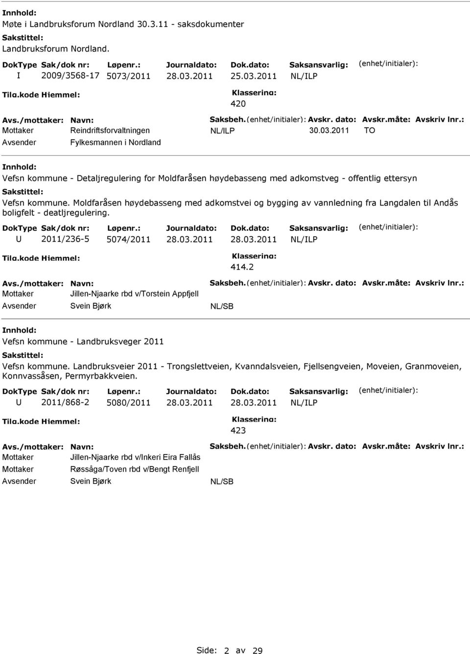 Moldfaråsen høydebasseng med adkomstvei og bygging av vannledning fra Langdalen til Andås boligfelt - deatljregulering. 2011/236-5 5074/2011 414.