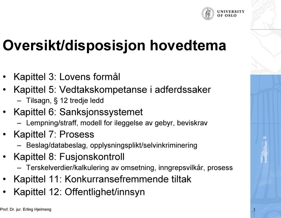 Beslag/databeslag, opplysningsplikt/selvinkriminering Kapittel 8: Fusjonskontroll Terskelverdier/kalkulering av