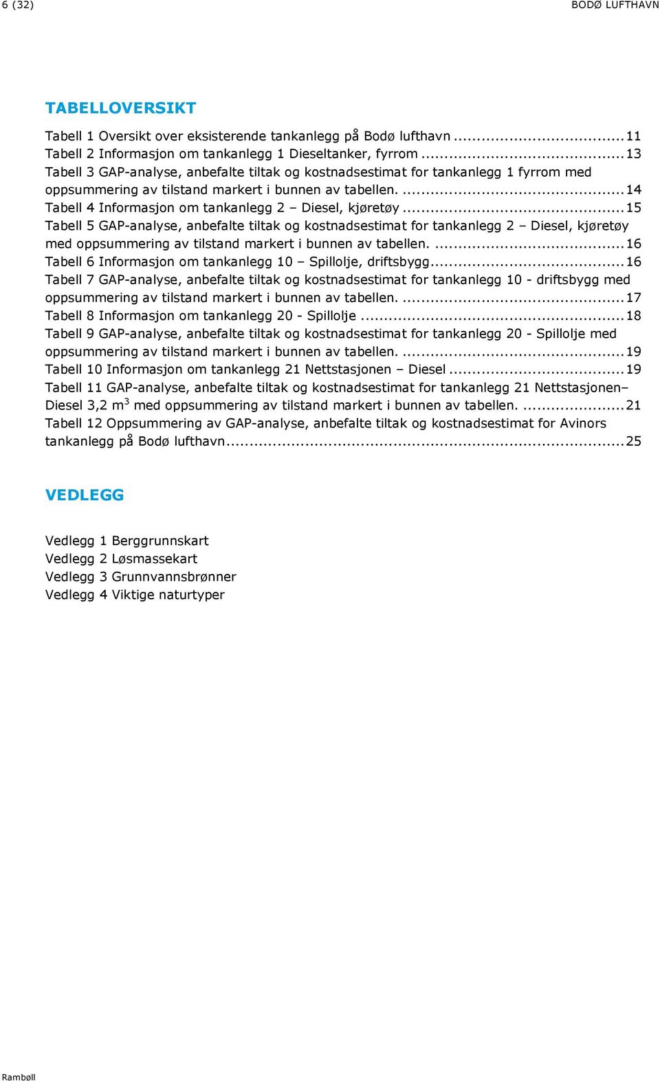 ... 14 Tabell 4 Informasjon om tankanlegg 2 Diesel, kjøretøy.