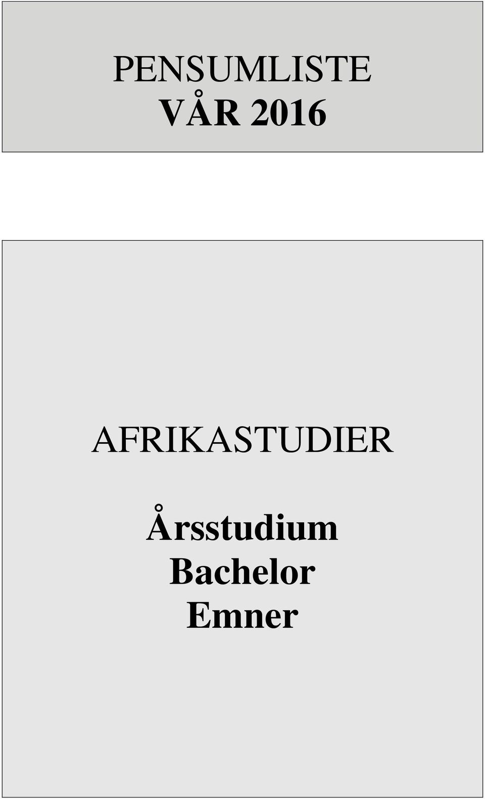 AFRIKASTUDIER