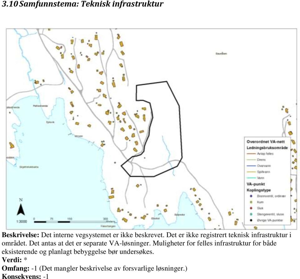 Det antas at det er separate VA-løsninger.