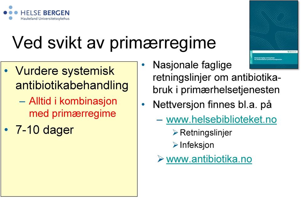 retningslinjer om antibiotikabruk i primærhelsetjenesten Nettversjon